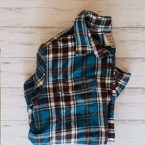 American Eagle Men's Blue/Brown Plaid Flannel sz L